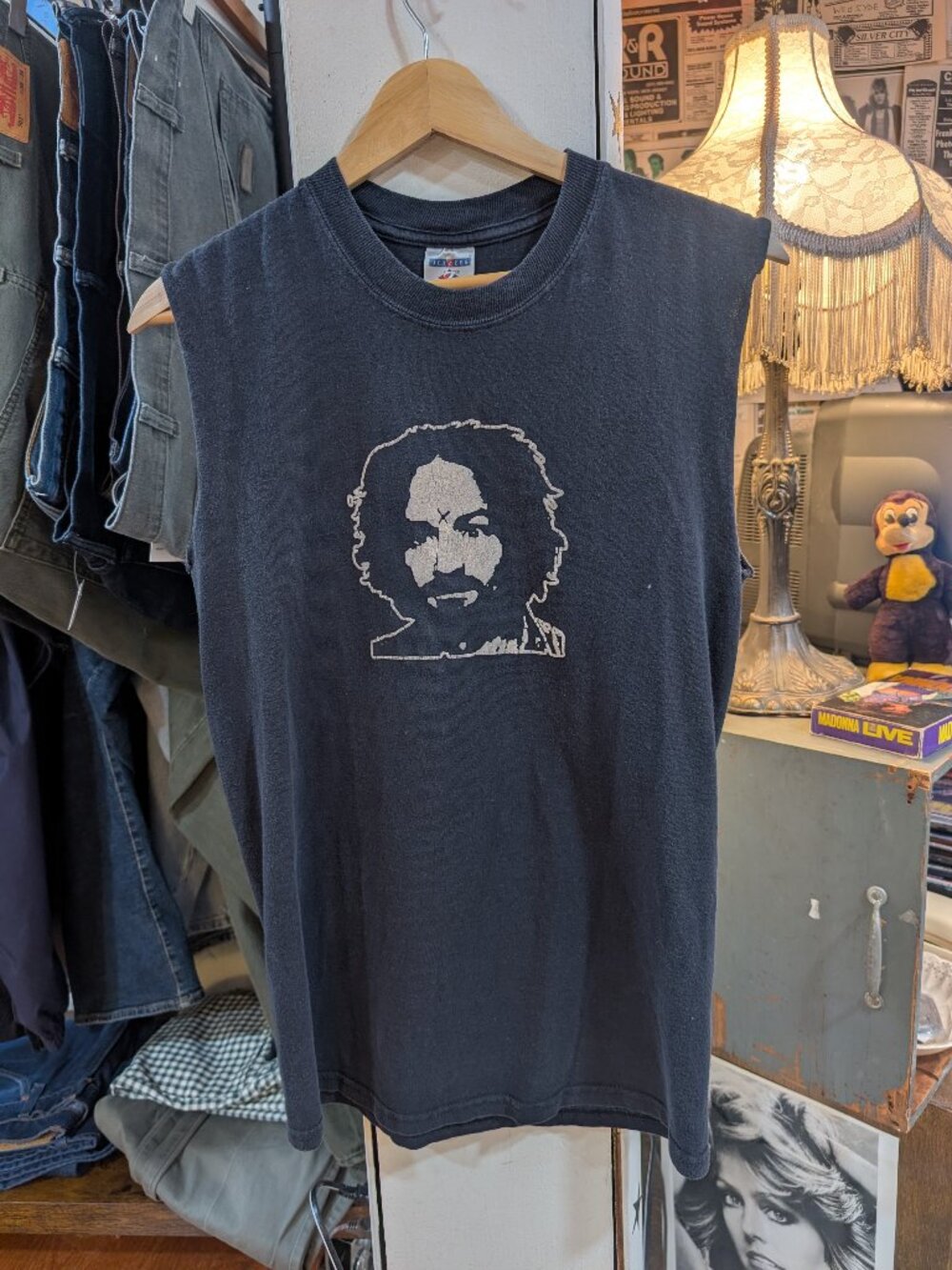 Charles Manson 2000s 2010s Cut Off Tee T-shirt Graphic Sleeveless Men's Small